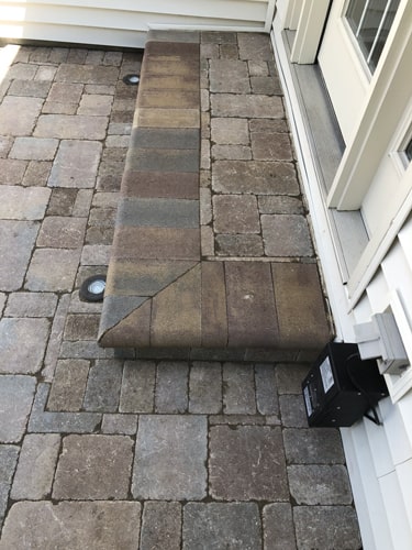 Close-up of brick pattern design used for custom backyard patio